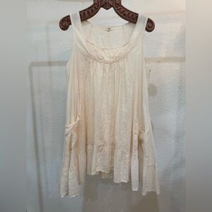 Namsar Cream Cotton Boho Tunic Dress Free Size